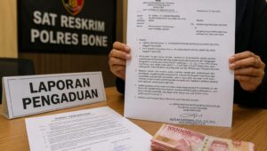 Ketgam: Ilustrasi dokumen surat perjanjian dan surat pemberitahuan perkembangan hasil penyelidikan (SP2HP) terkait dugaan penipuan dan penggelapan uang Rp30 juta yang masih ditangani Satreskrim Polres Bone. Foto: Ilustrasi/AI
